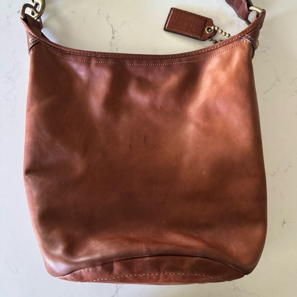 Coach Bleecker Tattersall XL Bucket Bag style 11423 in Cognac - Picture 2 of 12